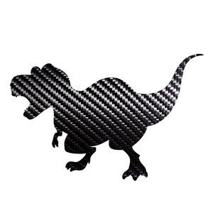 4 Pack Dinosaur Sticker Black Carbon Fiber Vinyl Decal Logo Laptop Window